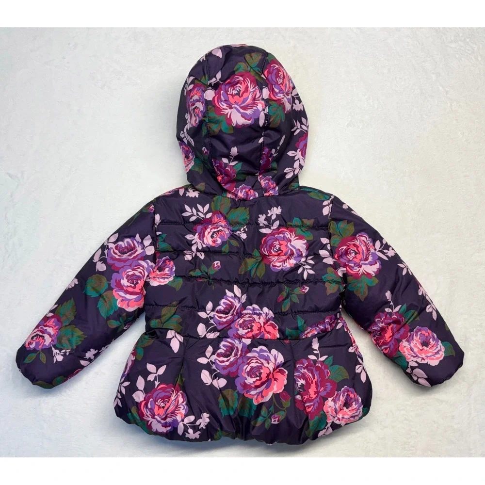 Cherokee Coat 18 Months Purple Floral Puffer Jacket